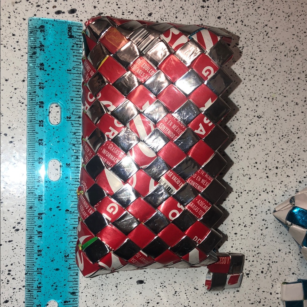 Red and Silver  Pouch